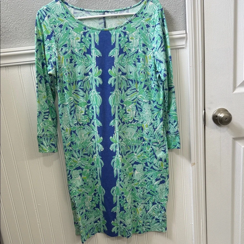 Floral Green and Blue Dress - Picture 3 of 9